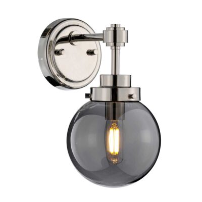 Palmgrove Globe Wall Light in Polished Nickel