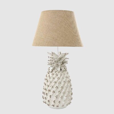 Palmwood Hamptons Pineapple Ceramic Table Lamp Base White