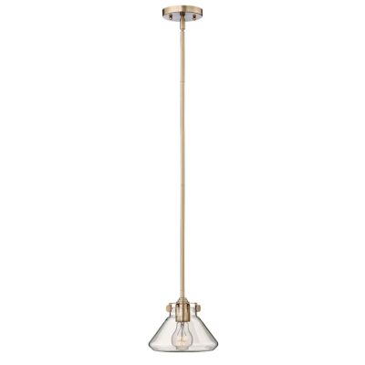 Parliament Row Heritage Cone Glass Pendant in Brushed Caramel Brass