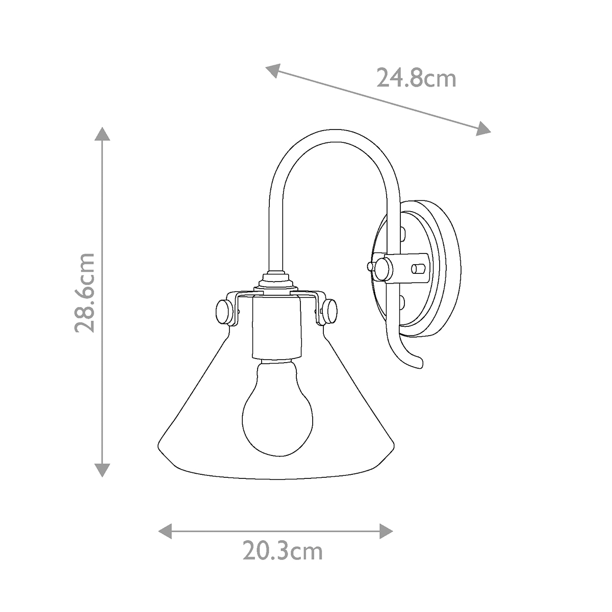 Parliament Row Heritage Cone Glass Wall Light Brushed Brass Parliament Row Heritage Cone Glass Wall Light Brushed Brass