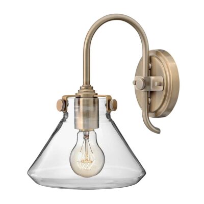 Parliament Row Heritage Cone Glass Wall Light Brushed Brass
