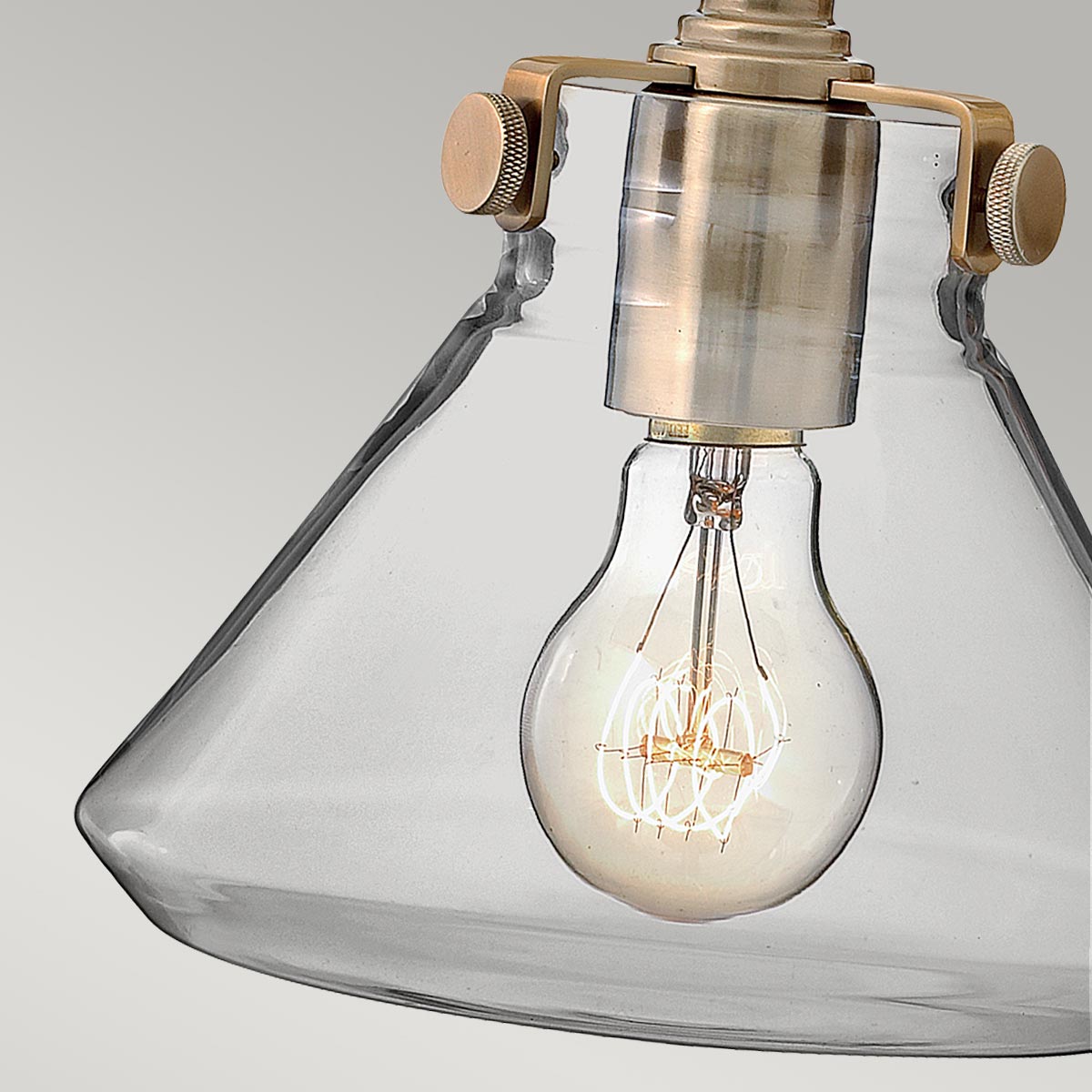 Parliament Row Heritage Cone Glass Wall Light Brushed Brass Parliament Row Heritage Cone Glass Wall Light Brushed Brass — detail view