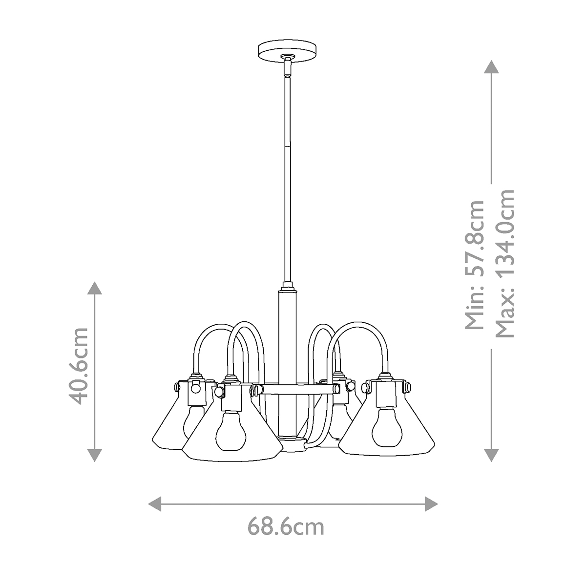 Parliament Row Industrial Chandelier Chrome Parliament Row Industrial Chandelier Chrome