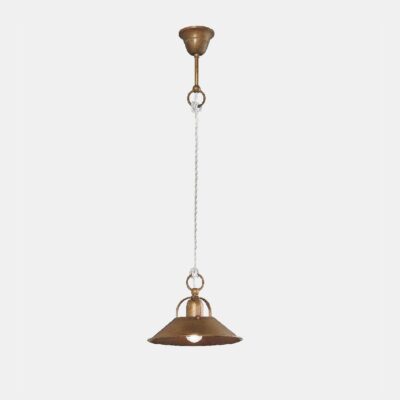 Pavia Industrial Brass Cone Pendant Light