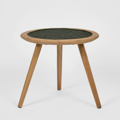 Pelham Cove Hamptons Teak Woven Side Table Black