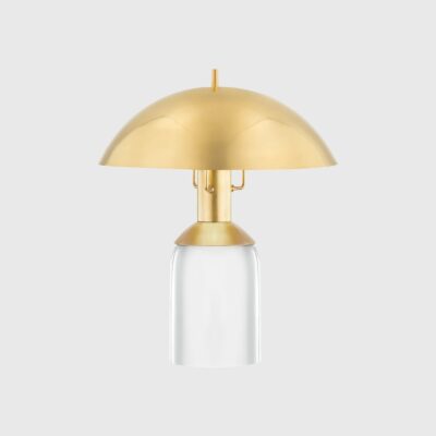 Pelican Point Contemporary Dome Table Lamp Aged Brass