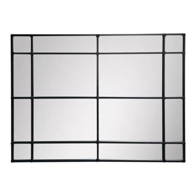 Pellingfield French Provincial 16 Pane Mirror Black Iron Frame 200 x 160cm
