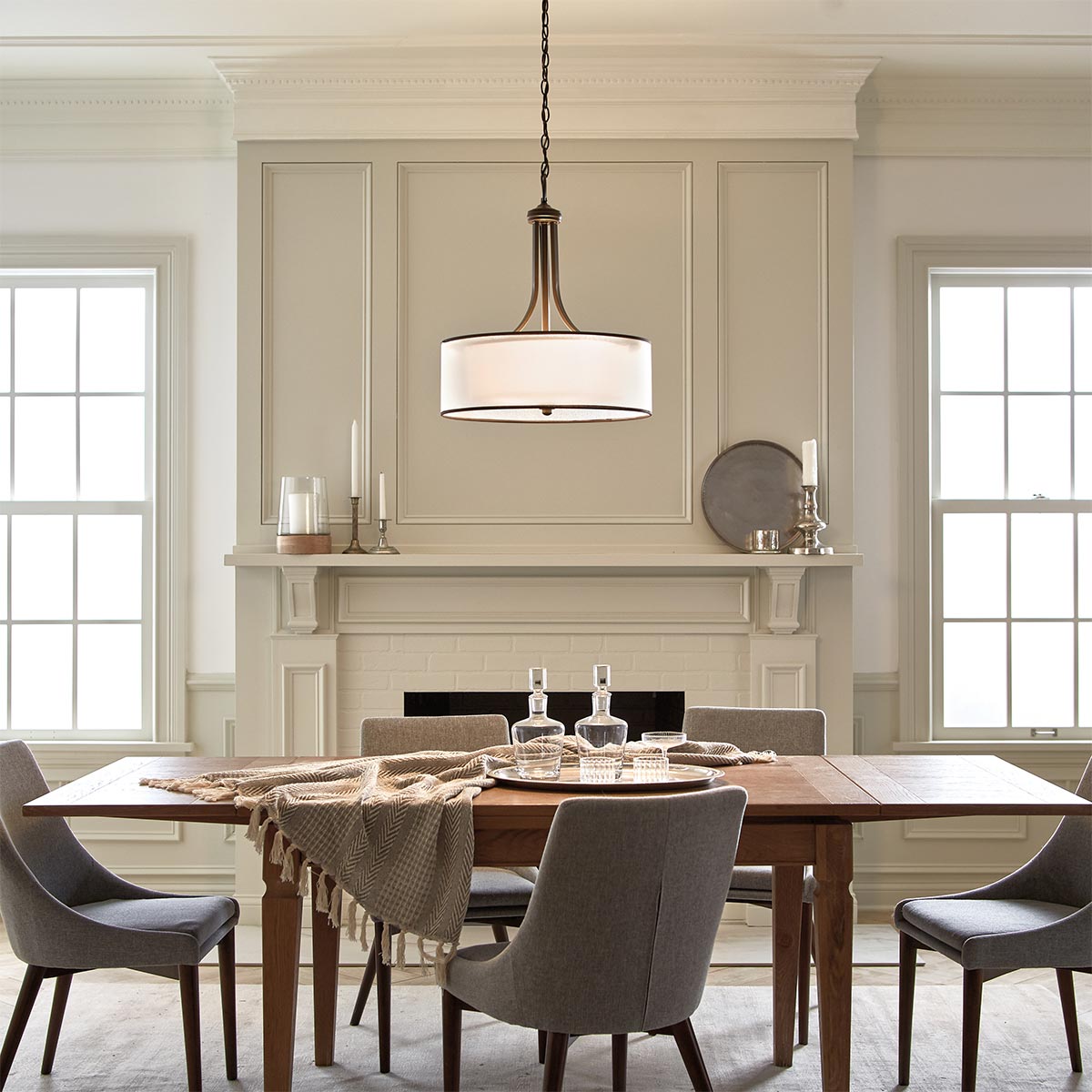 Pemberleigh Hamptons Large Drum Pendant Mission Bronze Pemberleigh Hamptons Large Drum Pendant Mission Bronze — in situ view