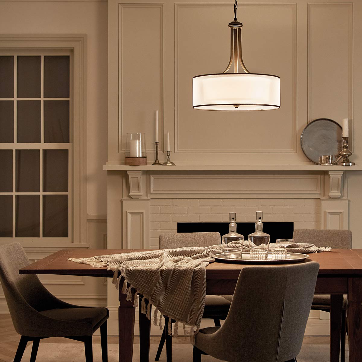 Pemberleigh Hamptons Large Drum Pendant Mission Bronze Pemberleigh Hamptons Large Drum Pendant Mission Bronze — in situ view