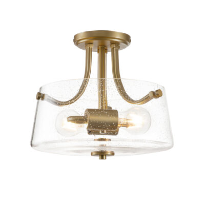 Pemberly Hamptons Ceiling Semi-Flush Brushed Brass