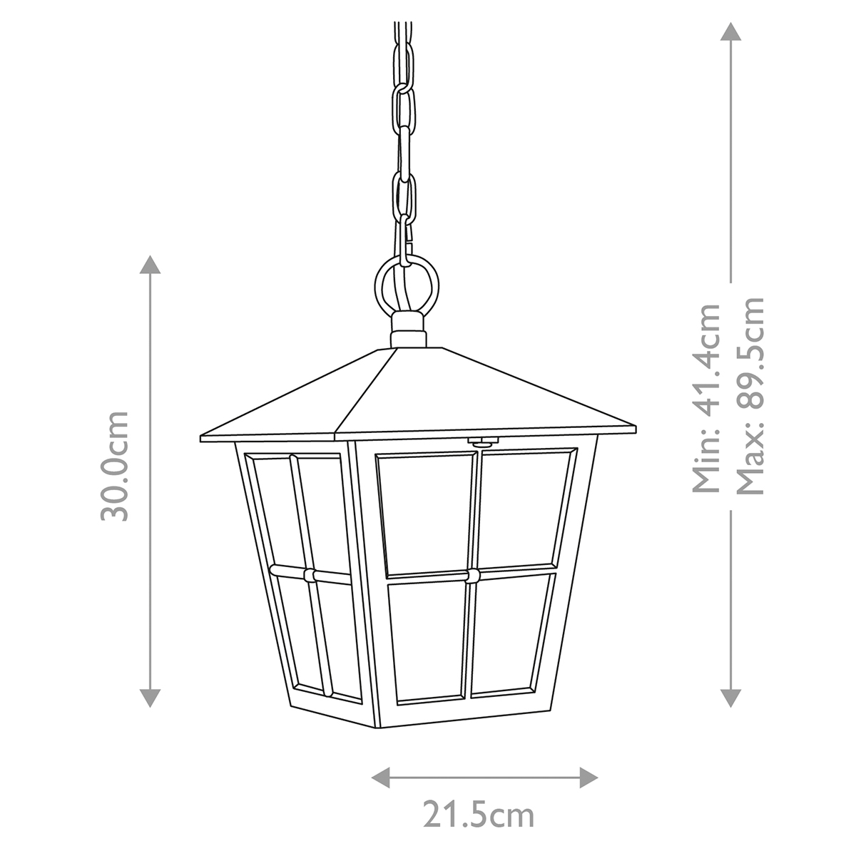 Pemberton Grange Traditional Chain Lantern Black Pemberton Grange Traditional Chain Lantern Black