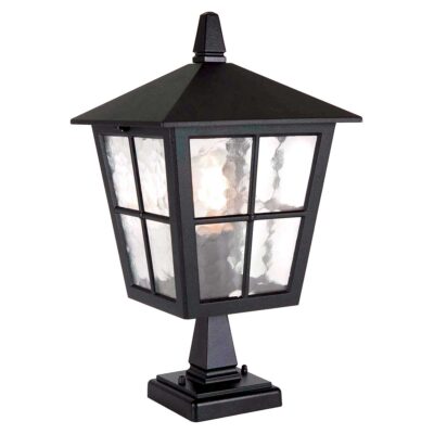 Pemberton Grange Traditional Pedestal Lantern Black