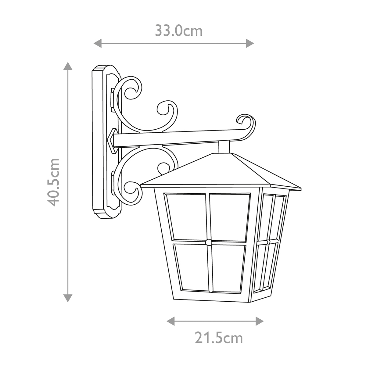 Pemberton Grange Traditional Wall Down Lantern Black Pemberton Grange Traditional Wall Down Lantern Black