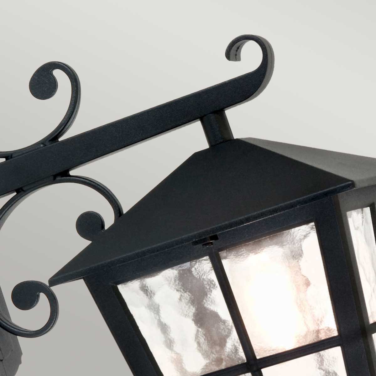 Pemberton Grange Traditional Wall Down Lantern Black Pemberton Grange Traditional Wall Down Lantern Black — detail view