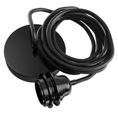 Pembroke Heritage Pendant Cord Kit with Lamp Holder and Canopy Black