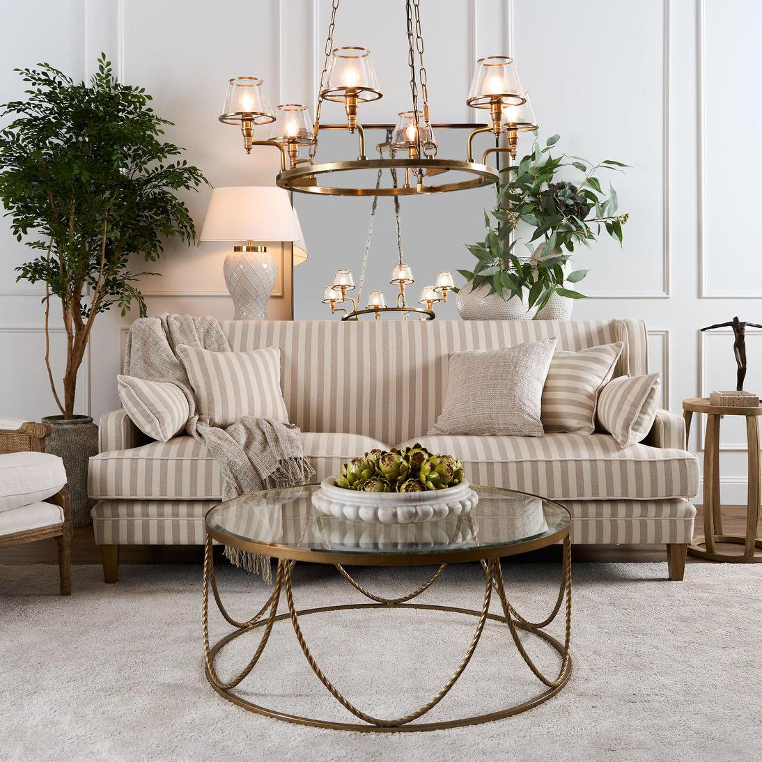 Pendine Hamptons Wagon Wheel Chandelier Antique Brass
