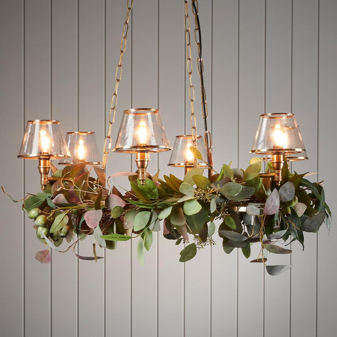 Pendine Hamptons Wagon Wheel Chandelier Antique Brass