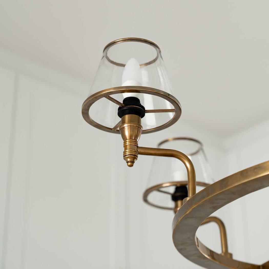 Pendine Hamptons Wagon Wheel Chandelier Antique Brass