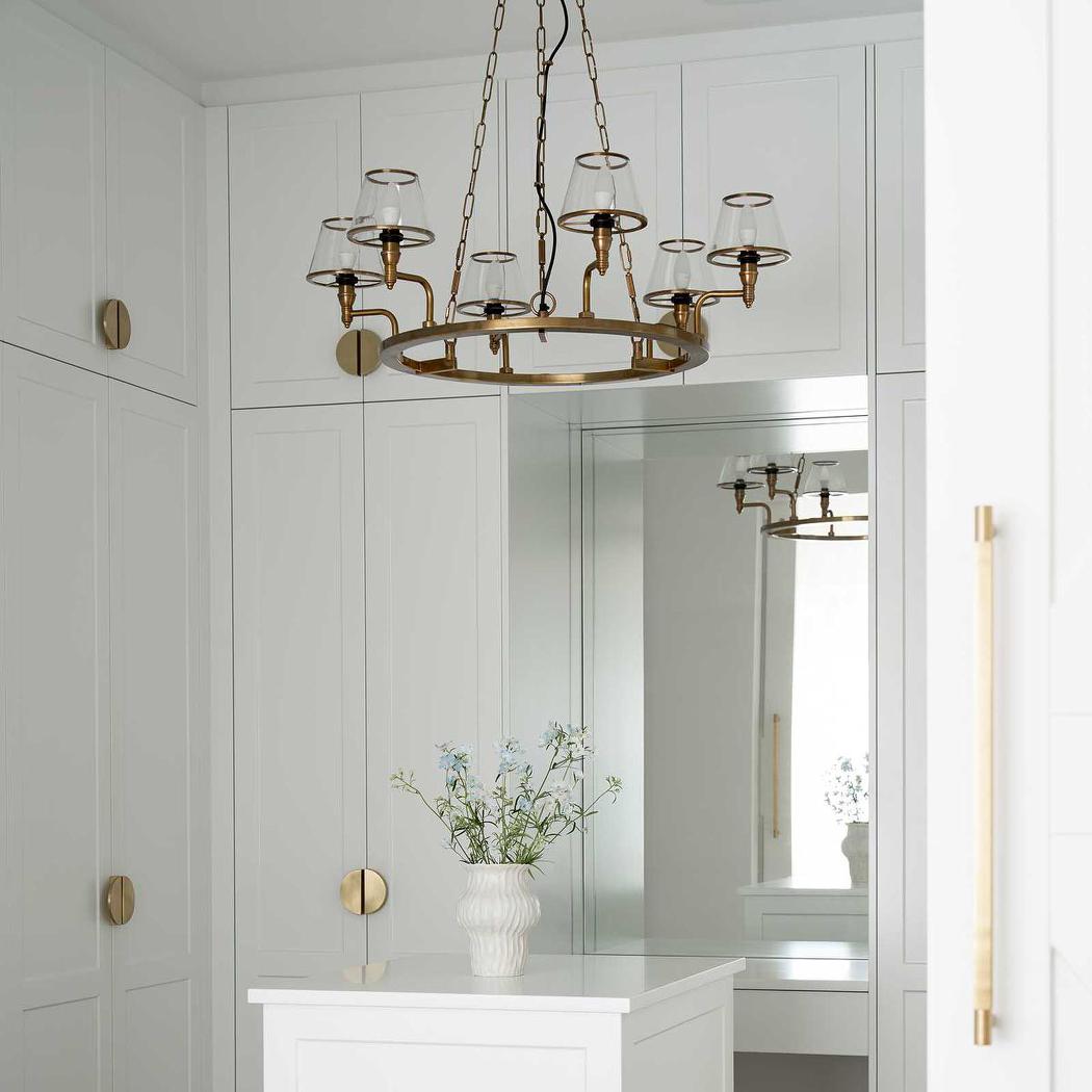 Pendine Hamptons Wagon Wheel Chandelier Antique Brass