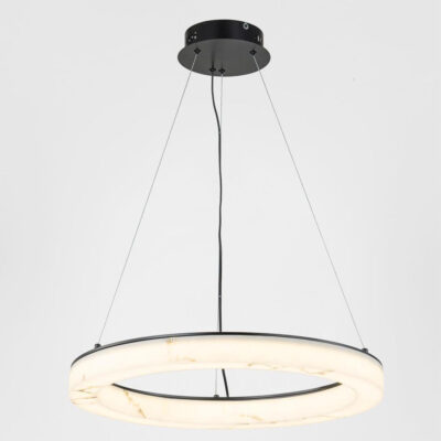 Pendleton Ring Pendant Light Black and Alabaster Resin