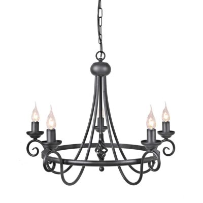 Penhollow French Provincial 5 Light Chandelier Black