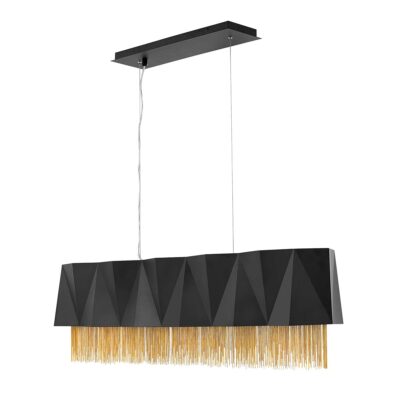 Penrose Court Contemporary Linear Chandelier Satin Black And Gold