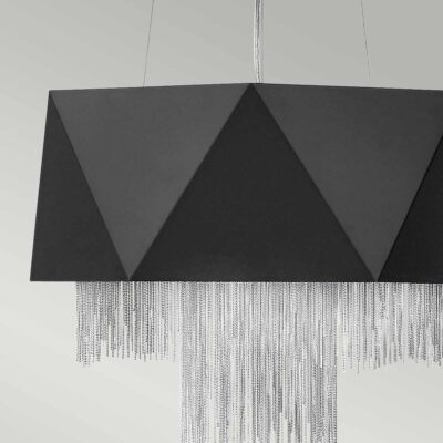 Penrose Court Contemporary Pendant Satin Black And Silver — detail view