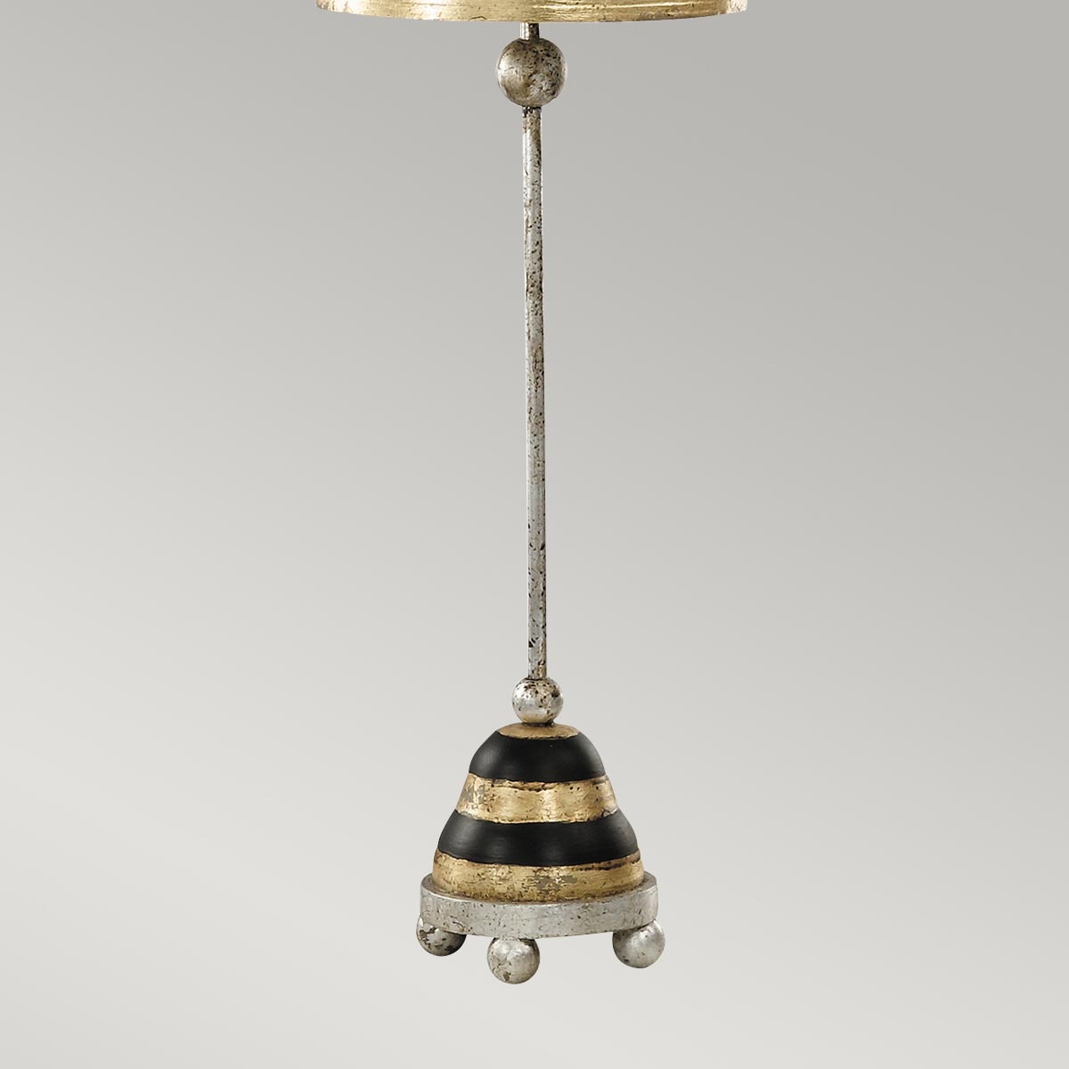 Persimmon Court Black And Gold Table Lamp With Silver Leaf Base Persimmon Court Black And Gold Table Lamp With Silver Leaf Base — detail view