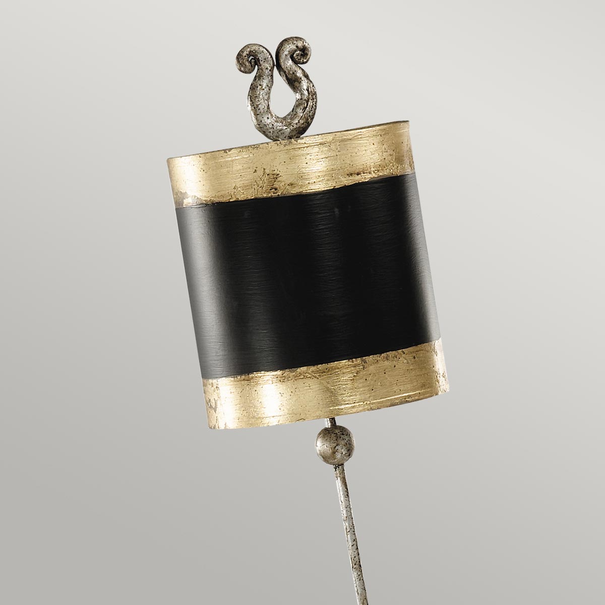 Persimmon Court Black And Gold Table Lamp With Silver Leaf Base Persimmon Court Black And Gold Table Lamp With Silver Leaf Base — detail view