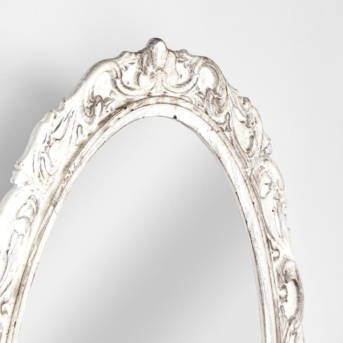 Petalborough French Provincial Oval Floral Frame Mirror White Petalborough French Provincial Oval Floral Frame Mirror White