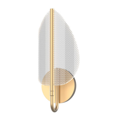 Petalcroft Contemporary Leaf Wall Light Natural Brass