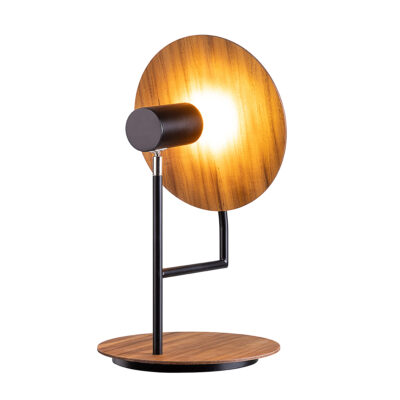 Pinpoint Cove Contemporary Table Lamp Teak Wood Veneer