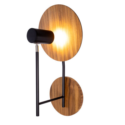 Pinpoint Cove Contemporary Wall Light Teak Veneer