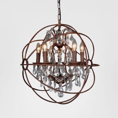 Polmere French Provincial Orb Chandelier Rust Finish