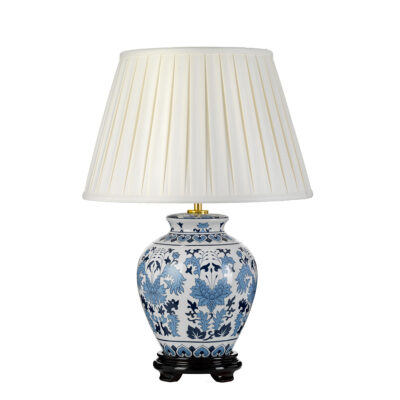 Porcelain Meadow Chinoiserie Table Lamp Blue and White
