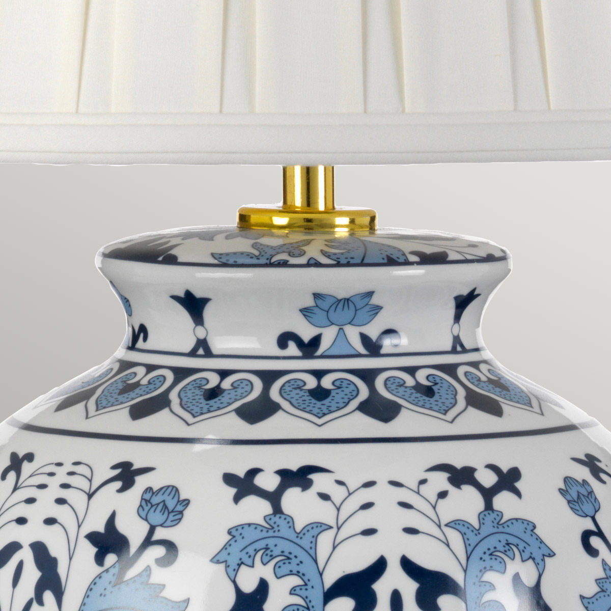 Porcelain Meadow Chinoiserie Table Lamp Blue and White Porcelain Meadow Chinoiserie Table Lamp Blue and White — detail view