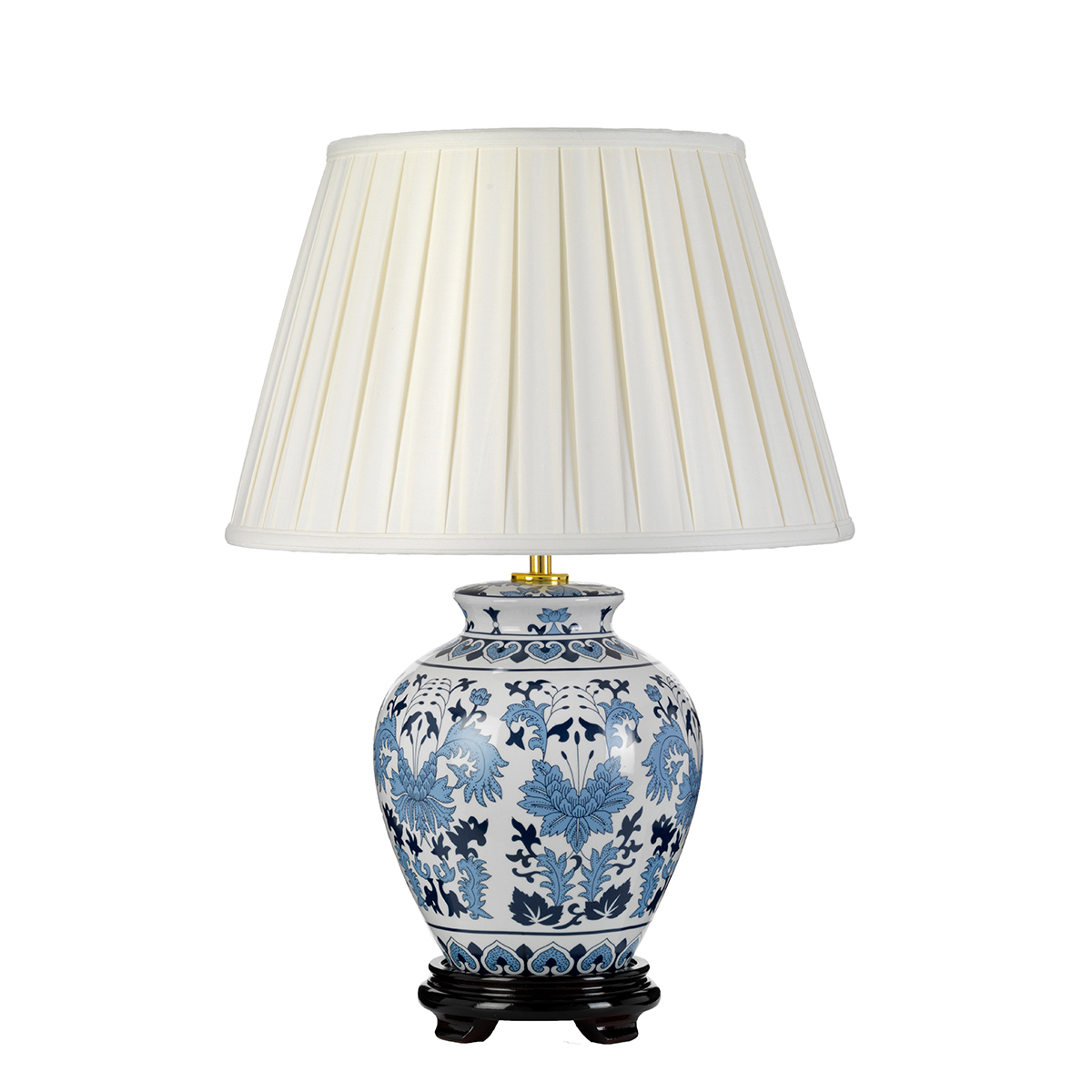 Porcelain Meadow Chinoiserie Table Lamp Blue and White