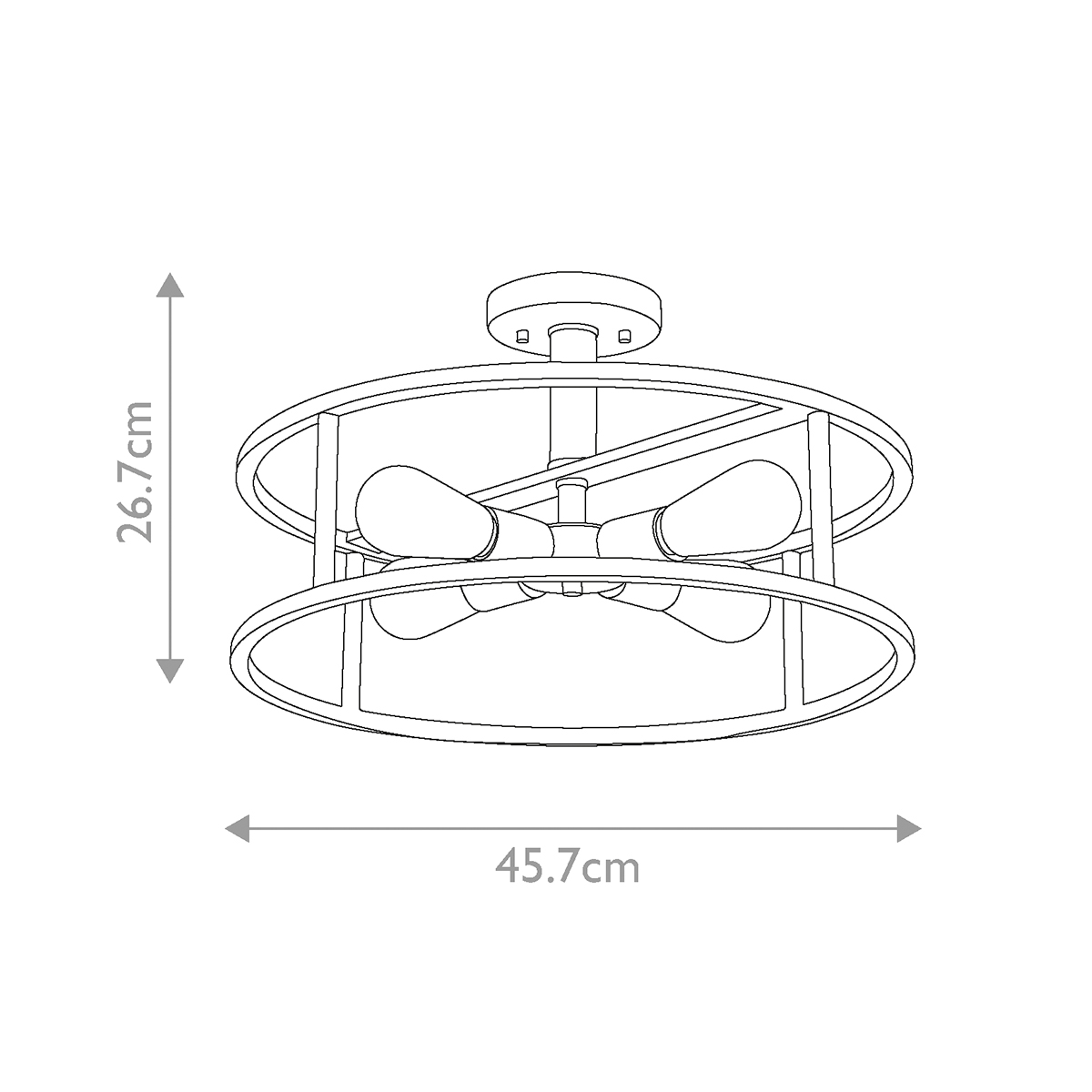 Portside Landing Industrial Cage Ceiling Semi-Flush Bronze Portside Landing Industrial Cage Ceiling Semi-Flush Bronze