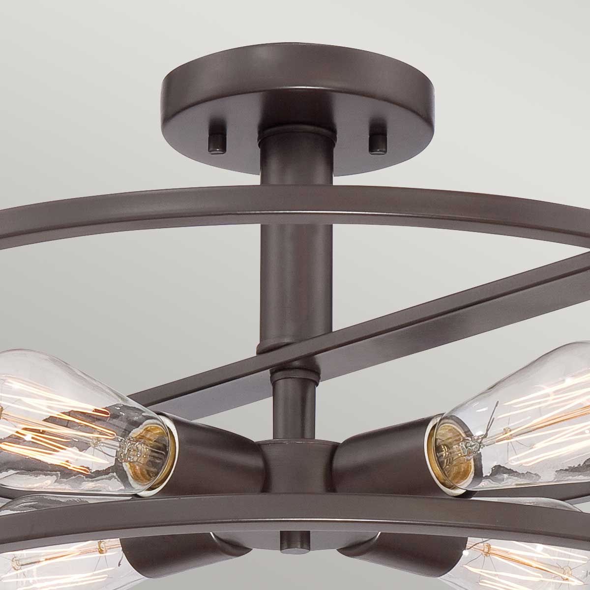 Portside Landing Industrial Cage Ceiling Semi-Flush Bronze Portside Landing Industrial Cage Ceiling Semi-Flush Bronze — detail view