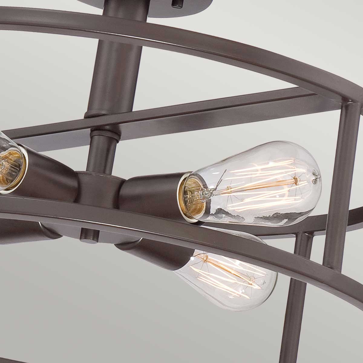 Portside Landing Industrial Cage Ceiling Semi-Flush Bronze Portside Landing Industrial Cage Ceiling Semi-Flush Bronze — detail view