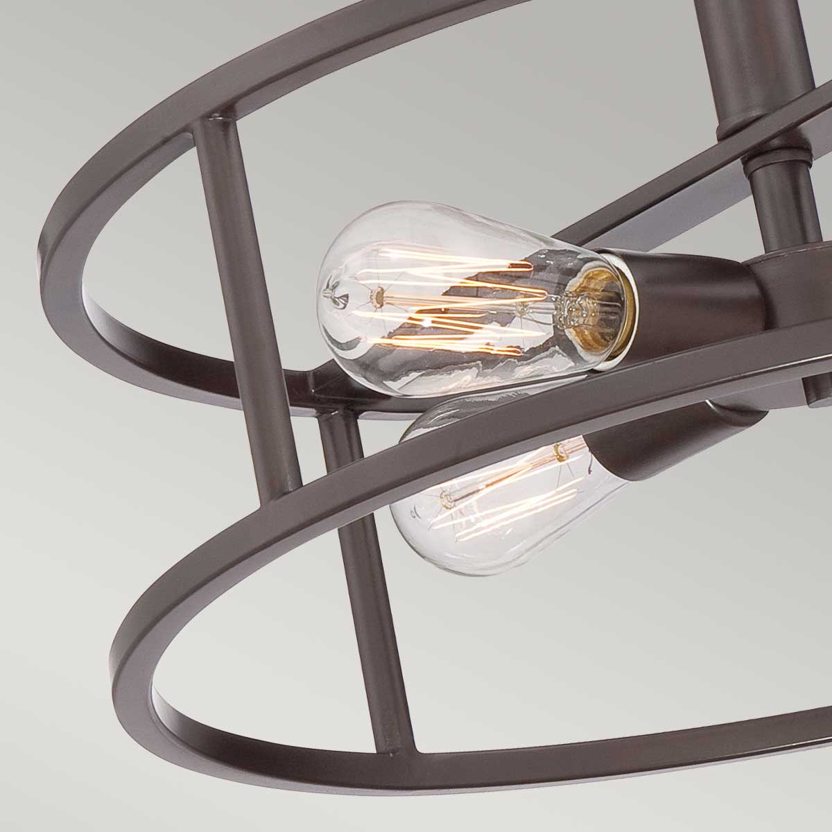Portside Landing Industrial Cage Ceiling Semi-Flush Bronze Portside Landing Industrial Cage Ceiling Semi-Flush Bronze — detail view