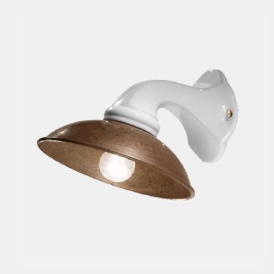 Prato French Provincial Wall Light Antique Brass And White Ceramic