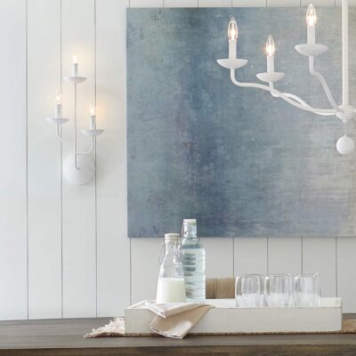 Primrose Farm French Provincial 3 Light Wall Light Textured Plaster White