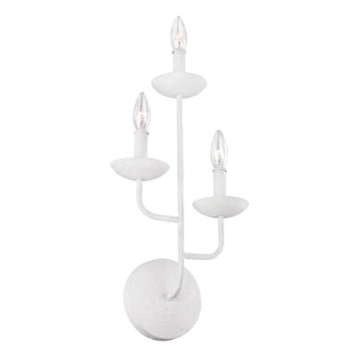 Primrose Farm French Provincial 3 Light Wall Light Textured Plaster White