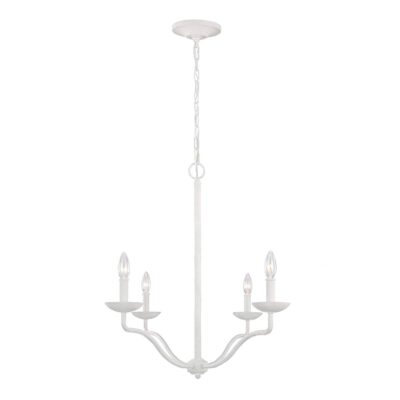 Primrose Farm French Provincial 4 Light Chandelier Textured Plaster White