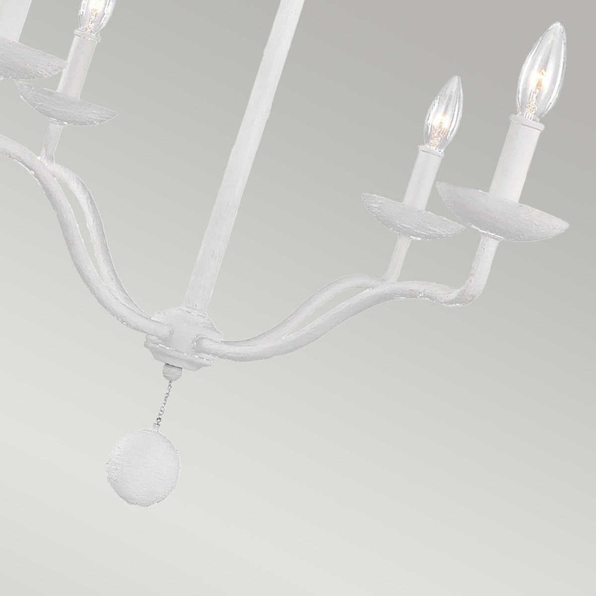 Primrose Farm French Provincial 4 Light Chandelier Textured Plaster White Primrose Farm French Provincial 4 Light Chandelier Textured Plaster White — detail view