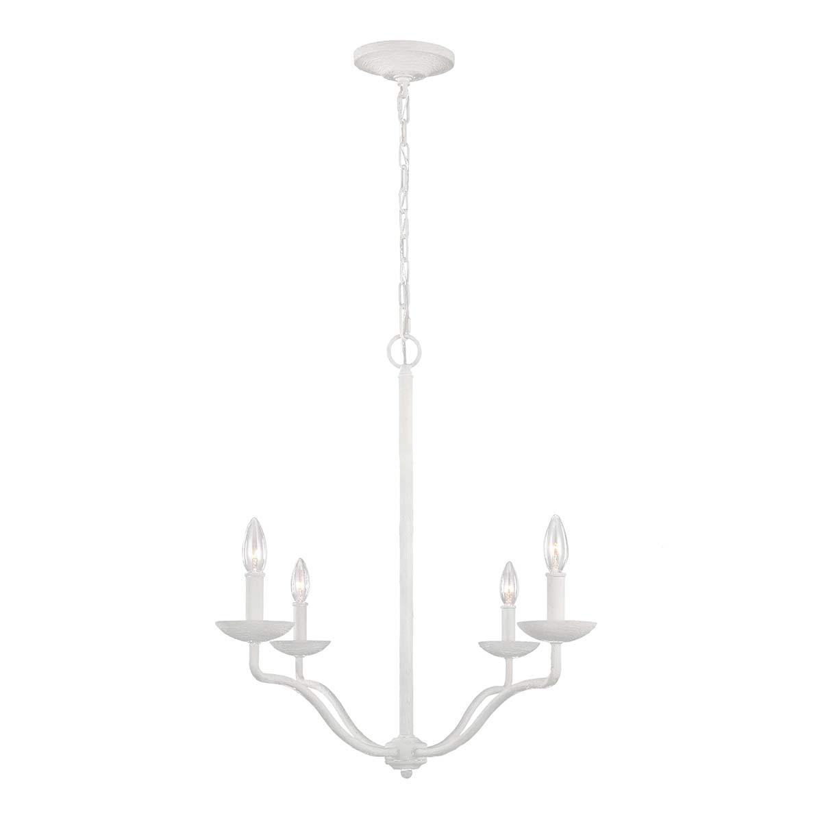 Primrose Farm French Provincial 4 Light Chandelier Textured Plaster White