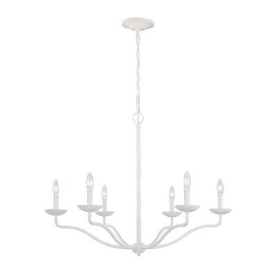 Primrose Farm French Provincial Chandelier Textured Plaster White