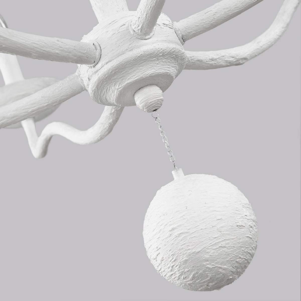 Primrose Farm French Provincial Chandelier Textured Plaster White Primrose Farm French Provincial Chandelier Textured Plaster White — detail view