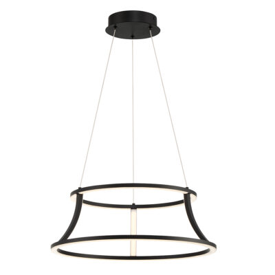 Provencal Grove Contemporary Two Tier Pendant Chandelier Matte Black